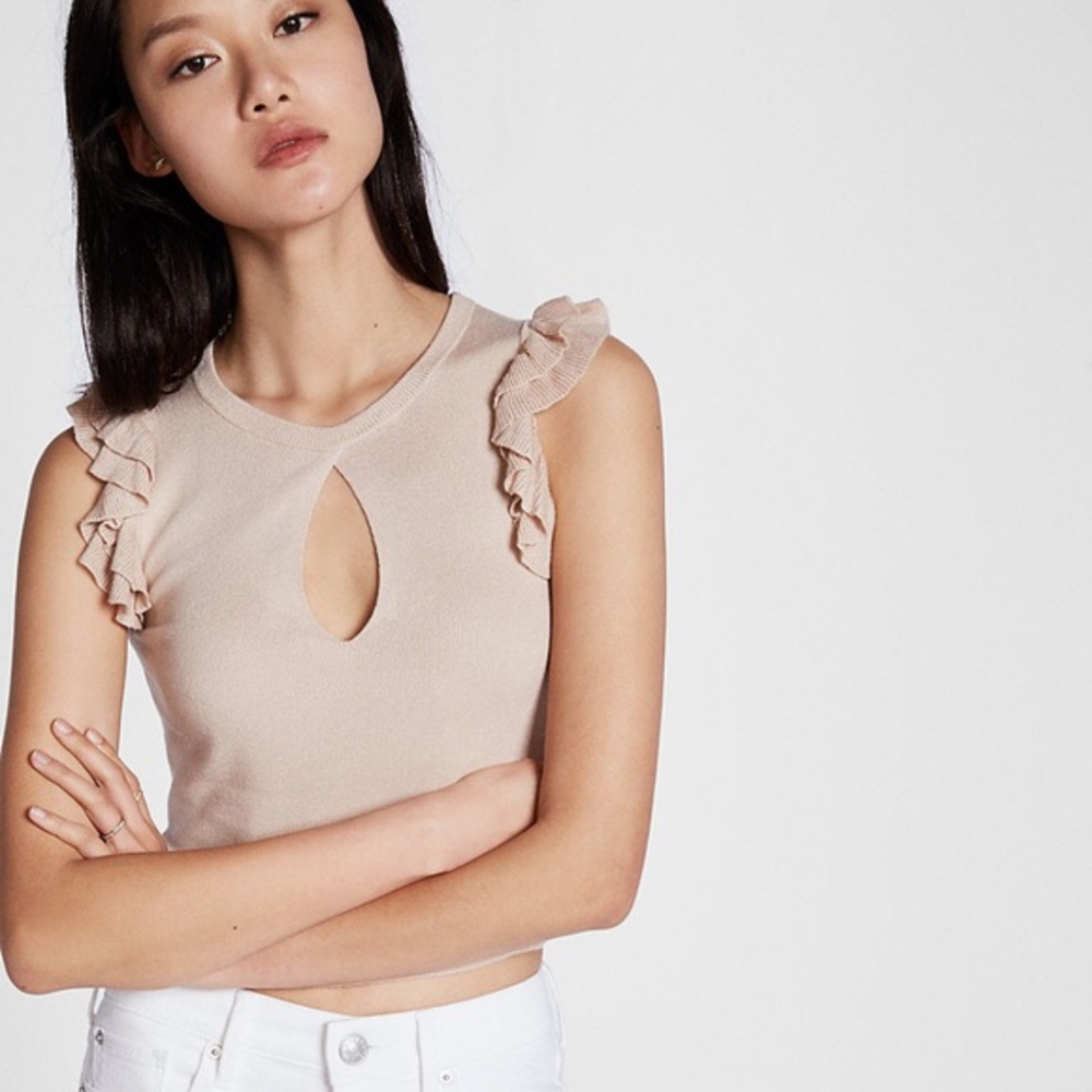 NWT • Express • Tan Crop Top